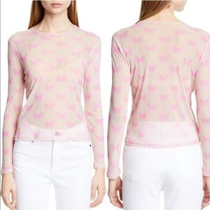 Sandy Liang Butterfly Sheer Top